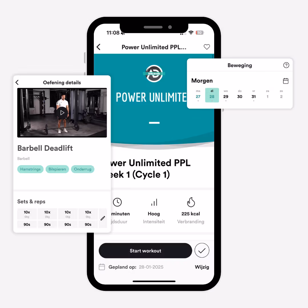 workouts in de app